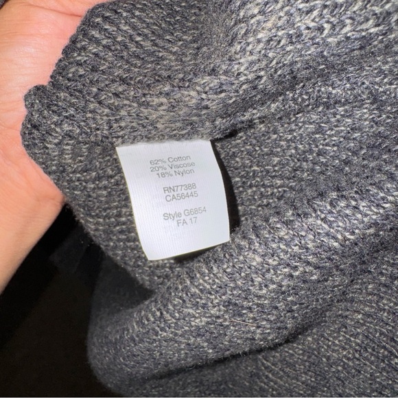 Madewell gray black color block long sleeve waffle knit sweater split back small - Picture 5 of 7